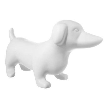 URBAN TRENDS COLLECTION Urban Trends Collection 45029 Ceramic Standing Dachshund Dog Figurine; Matte White 45029